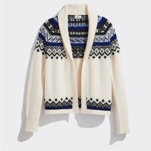 Vineyard Vines Shawl Collar Open-Front Fair Isle Sweater
